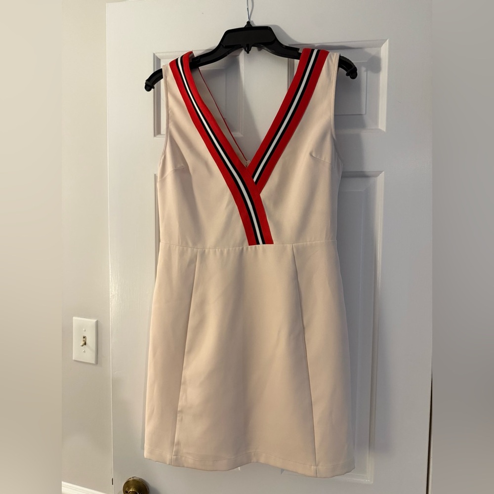 Cream, red and navy English Factory dress size M